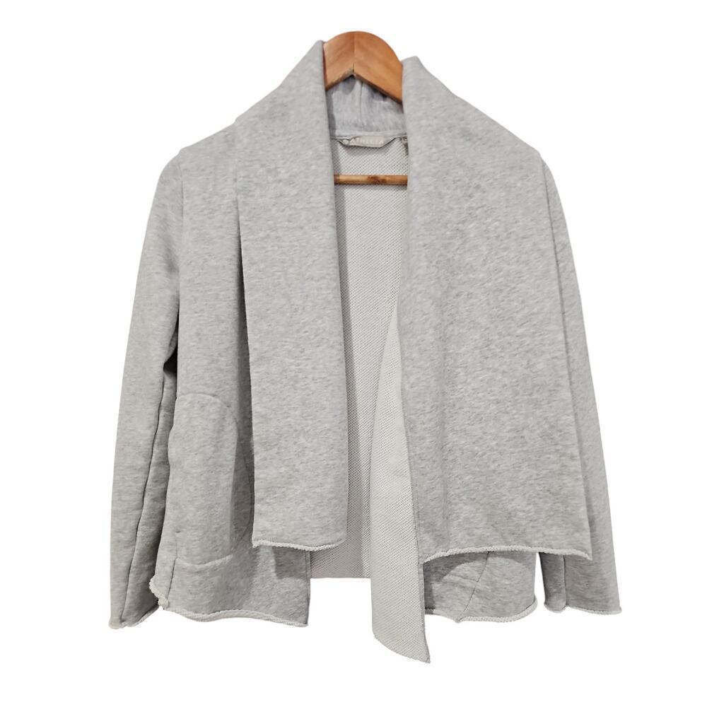 Athleta French Terry Pique Wrap Cardigan Gray Size S - Picture 2 of 8